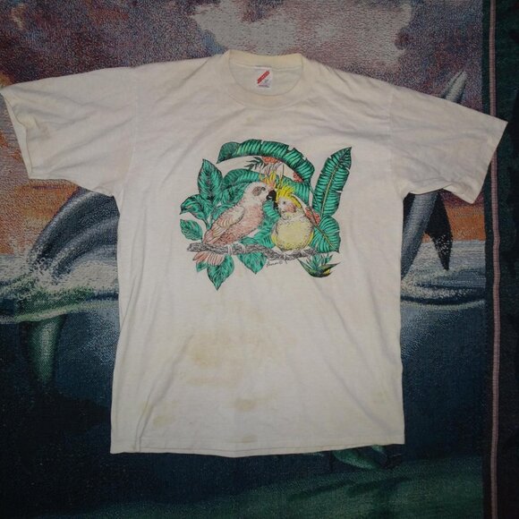 vintage bird parrots graphic tee - Picture 1 of 5
